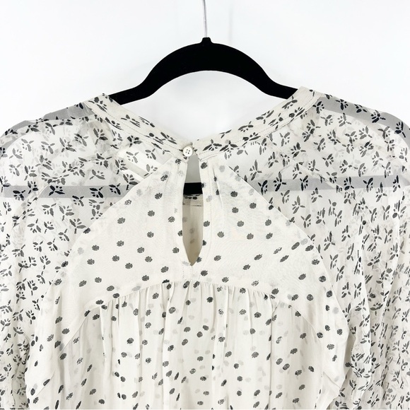 ✅ ISABEL MARANT ETOILE SILK FLORAL BLOUSE SIZE SMALL SHEER - Picture 4 of 7